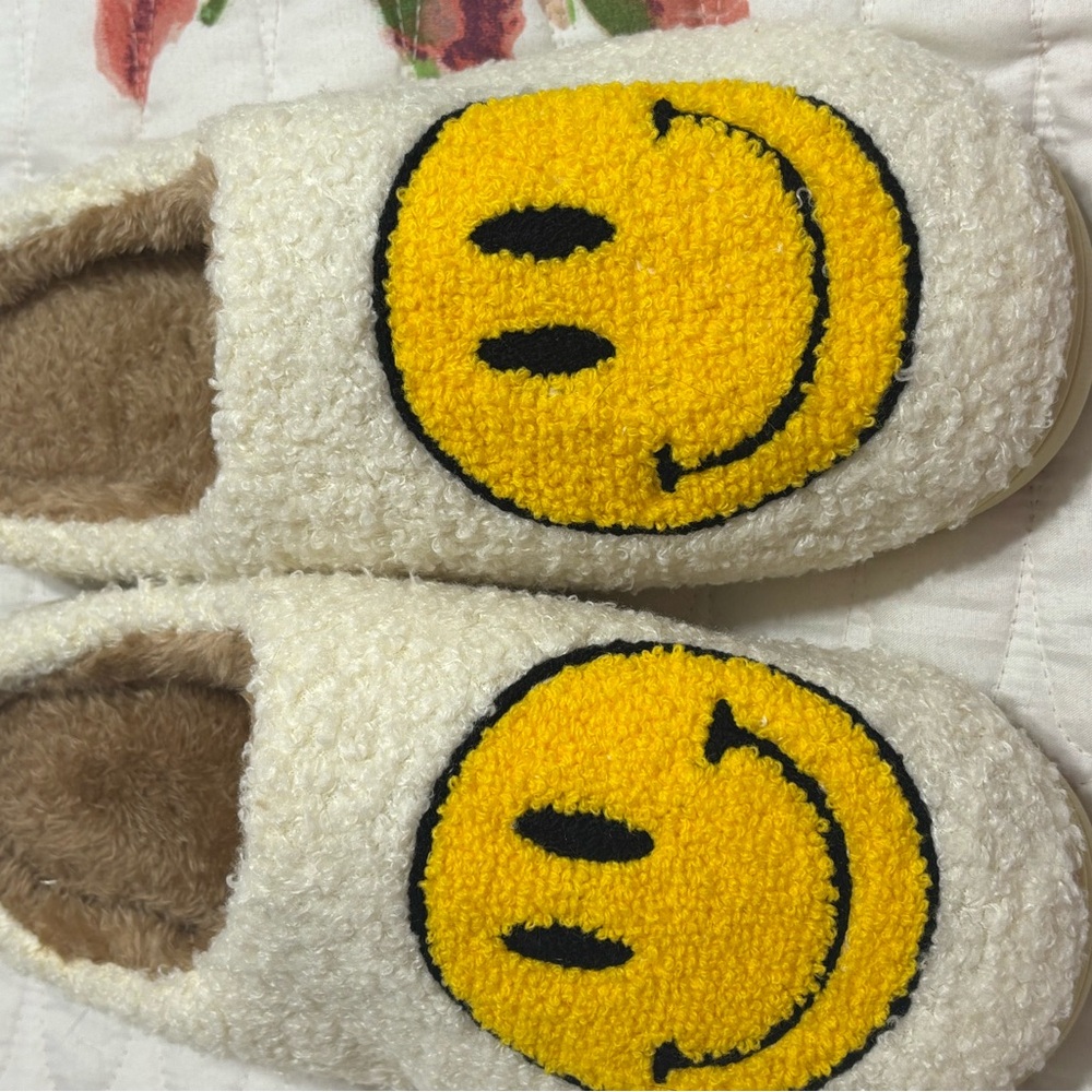 Cozy Smiley Face Slippers